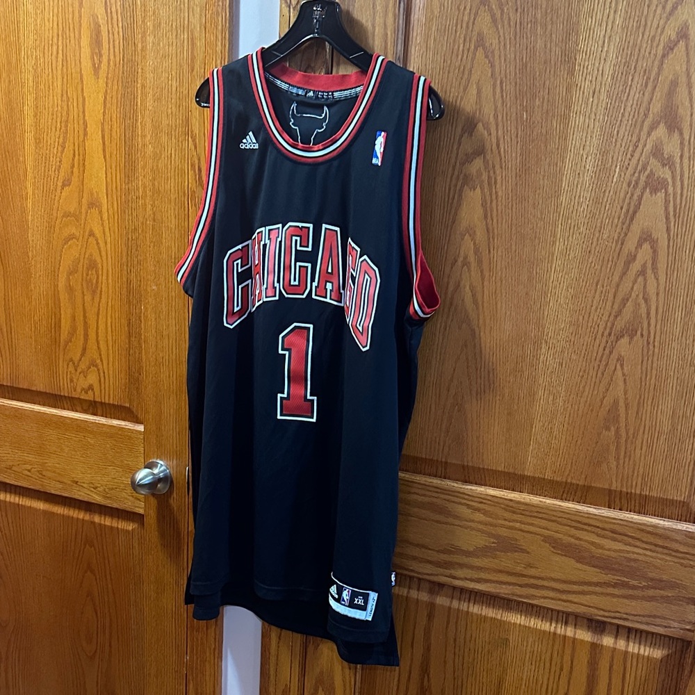 Adidas Chicago Basketball Jersey - Black and Red